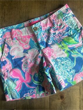 Lilly Pulitzer Jayne Stretch Short in Peony for Your Thoughts / Size 4